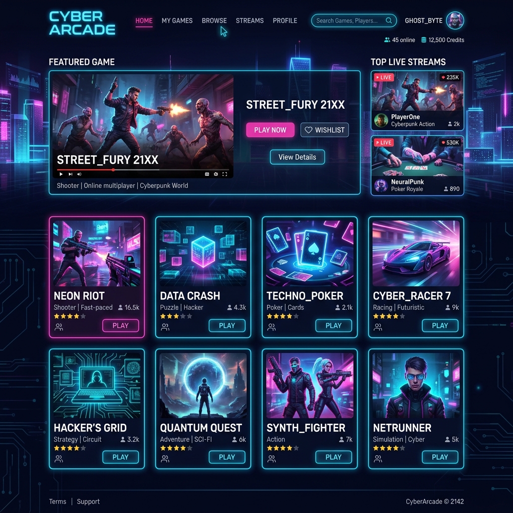 Nexus Games Portal — Showcase